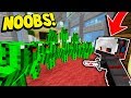 10 CACTUS NOOBS vs 1 MURDERER! (Minecraft Murder Mystery Trolling)