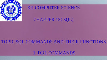 XII CS( CHAPTER 12 SQL) DDL COMMANDS