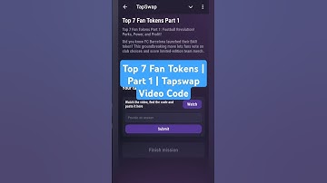Top 7 Fan Tokens | Part 1 | Tapswap Video Code