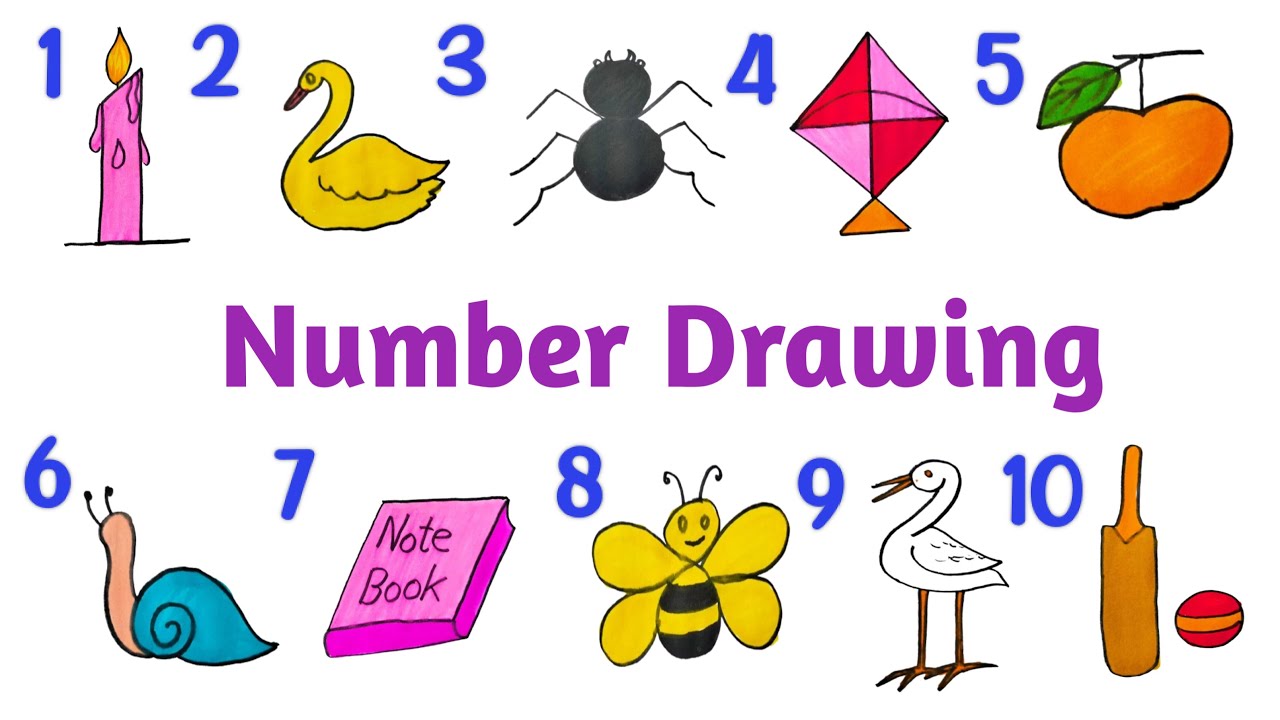 Learn Color and Learn Numbers From One to Twenty | How to Draw Number | ...