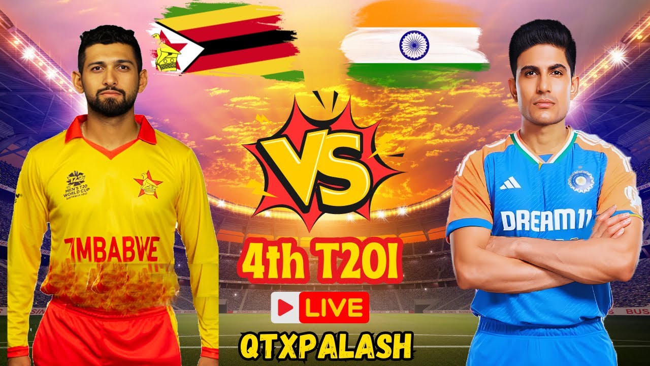 🔴 India tour of Zimbabwe 2024 India Vs Zimbabwe 4th T20 Live