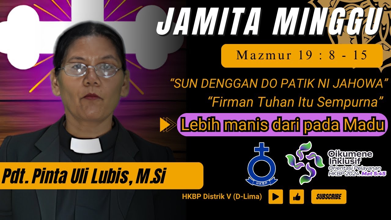 Jamita Minggu | Mazmur 19 : 8 - 15