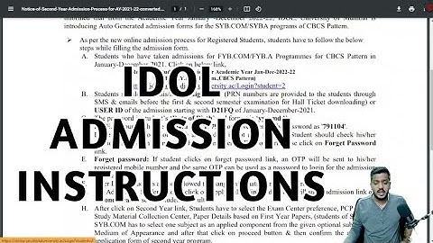 IDOL Admission Instructions | Ashish Sir