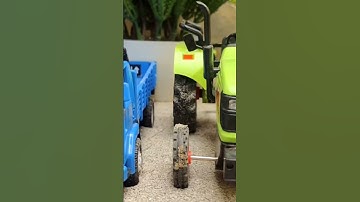 Diy tractor stuck in mud with JCB science project Part 3 #tractorvideo #viral #short #minitractor