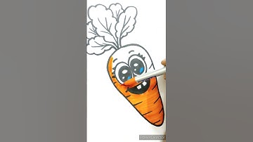 how to draw a easy carrot for kids || simple carrot 🥕 drawing and colouring for children #shorts