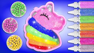 3 HOURS Of The COOLEST CRAFTS 🦄✨Rainbow Unicorn Mix||Glittery Charms with Elsa| Magical Giant Slime