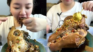 ASMR Sheep Head Eating Show   Mukbang Eating Goat Head Mouth Watering With Delicious Sound #14