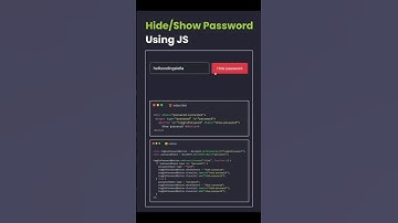 Web Development Tutorial🧑‍💻 | Hide & Show Password In Javascript #shorts #webdevelopment