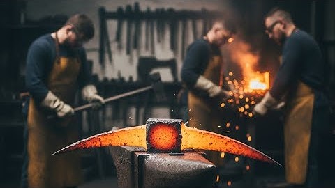 Incredible Process of Old Man Making Forging Pickaxe from Scarp Iron | Amazing Blacksmith Skills 