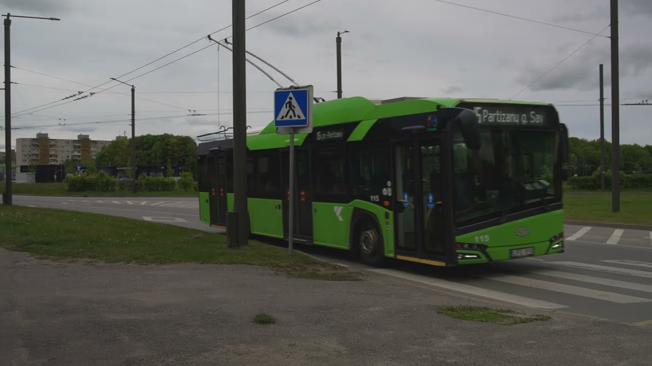 Lithuania, Kaunas, trolleybu 15 ride from Draugystės žiedas to Dainava