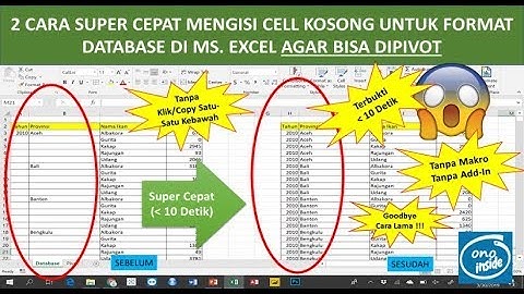 Cara Super Cepat Mengisi Cell Kosong di Ms. Excel  Untuk Database Agar Bisa Dipivot
