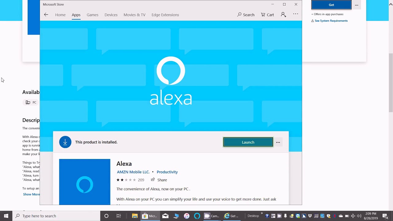 microsoft store download alexa app for pc windows 10