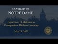 Department of Mathematics Undergraduate Diploma Ceremony