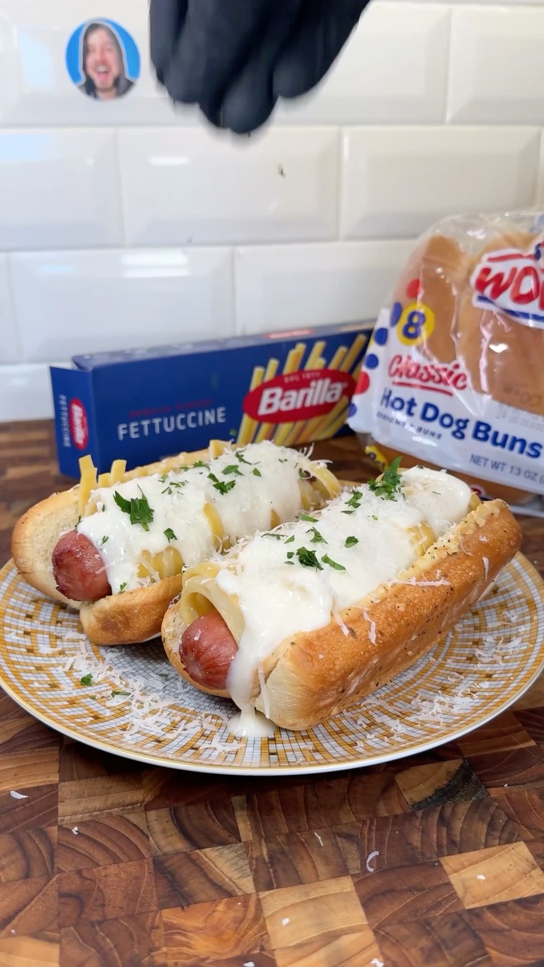Fettuccine Alfredo Hotdogs ? #shorts