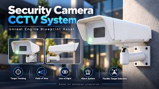 Details #unrealengine Security Camera CCTV System Blueprint Gameplay Demo | FOV, LOS, Tracking & Alarm Update