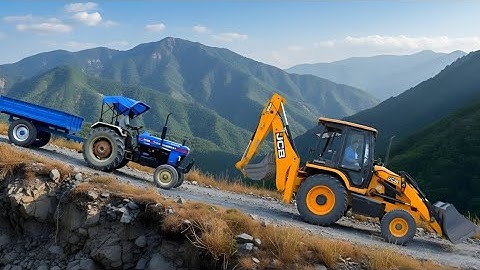 JCB 3dx Backhoe loader loading mud in the tractor trolley| JCB tractor ai video | JCB video 