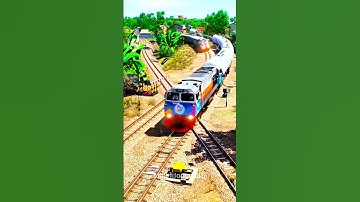 fast train crossed between trains 🚆#railroad #automobile #railway #train  #funny #trainaccident #ai