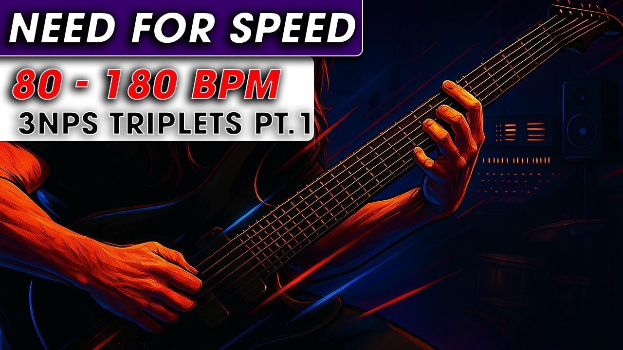 Guitar Picking Speed Workout | 80–180 BPM 3NPS Triplets Play-Along 