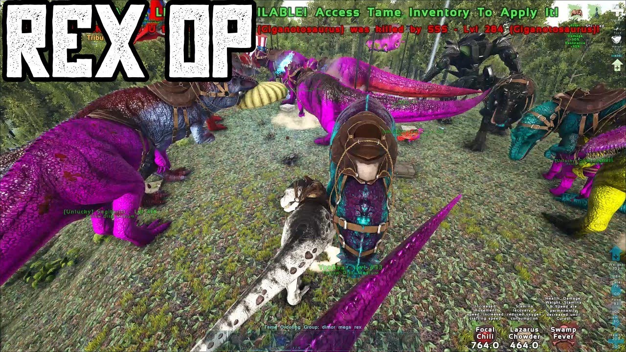 Rex VS GIGA ARMY | UNLUCKY | Ark Official PvP  🍭