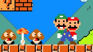 Cat Mario: Super Mario Bros. but Mario and Luigi collect Weird Mushroom Bloopers