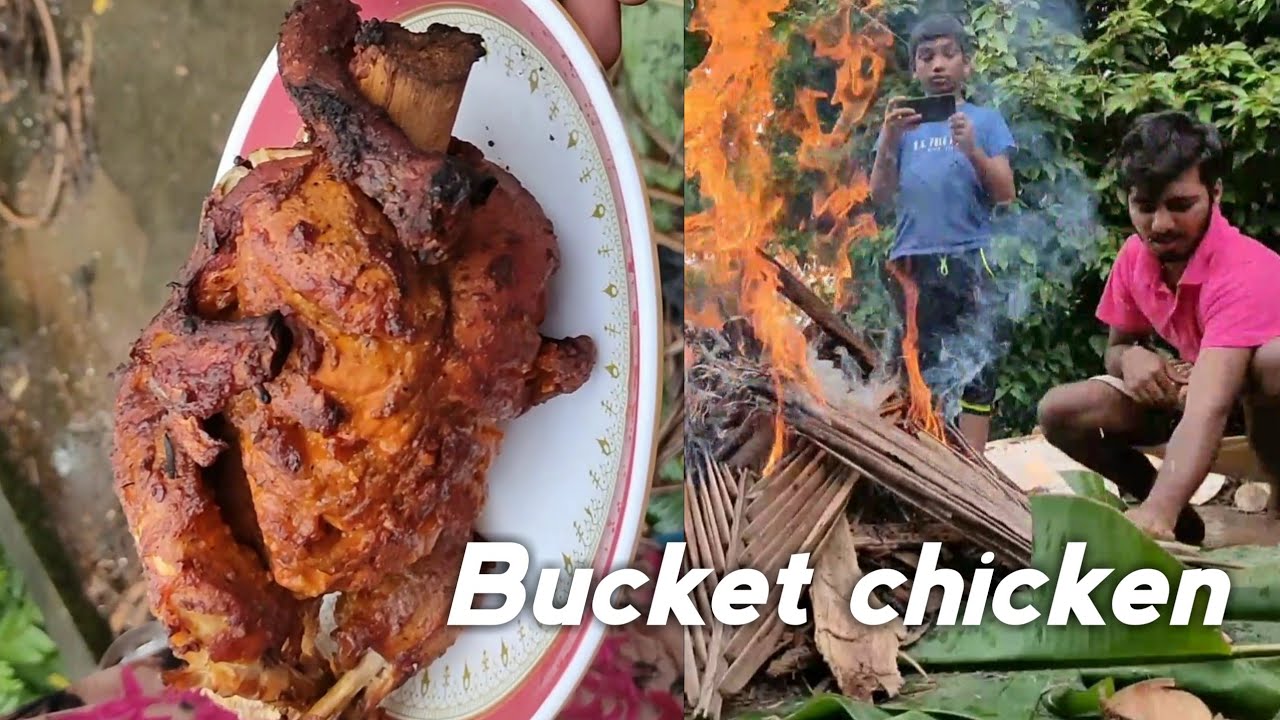 BUCKET CHICKEN 2.0 Original Bucket Chicken Recipe Village Food ഉണ്ടാക്കി ടെറസിൽ അതും