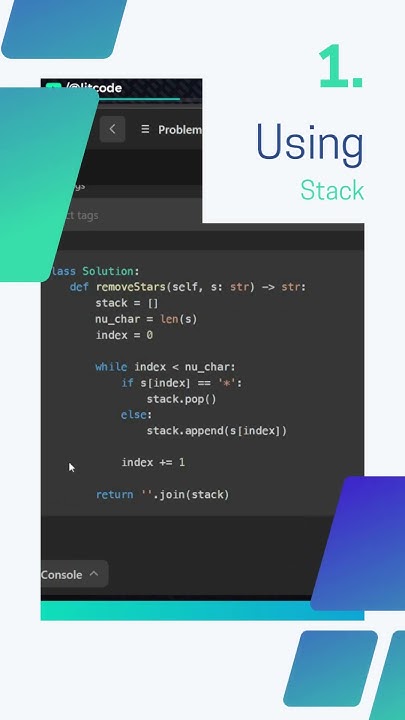 2390. Removing Stars from a String #python #coding - YouTube