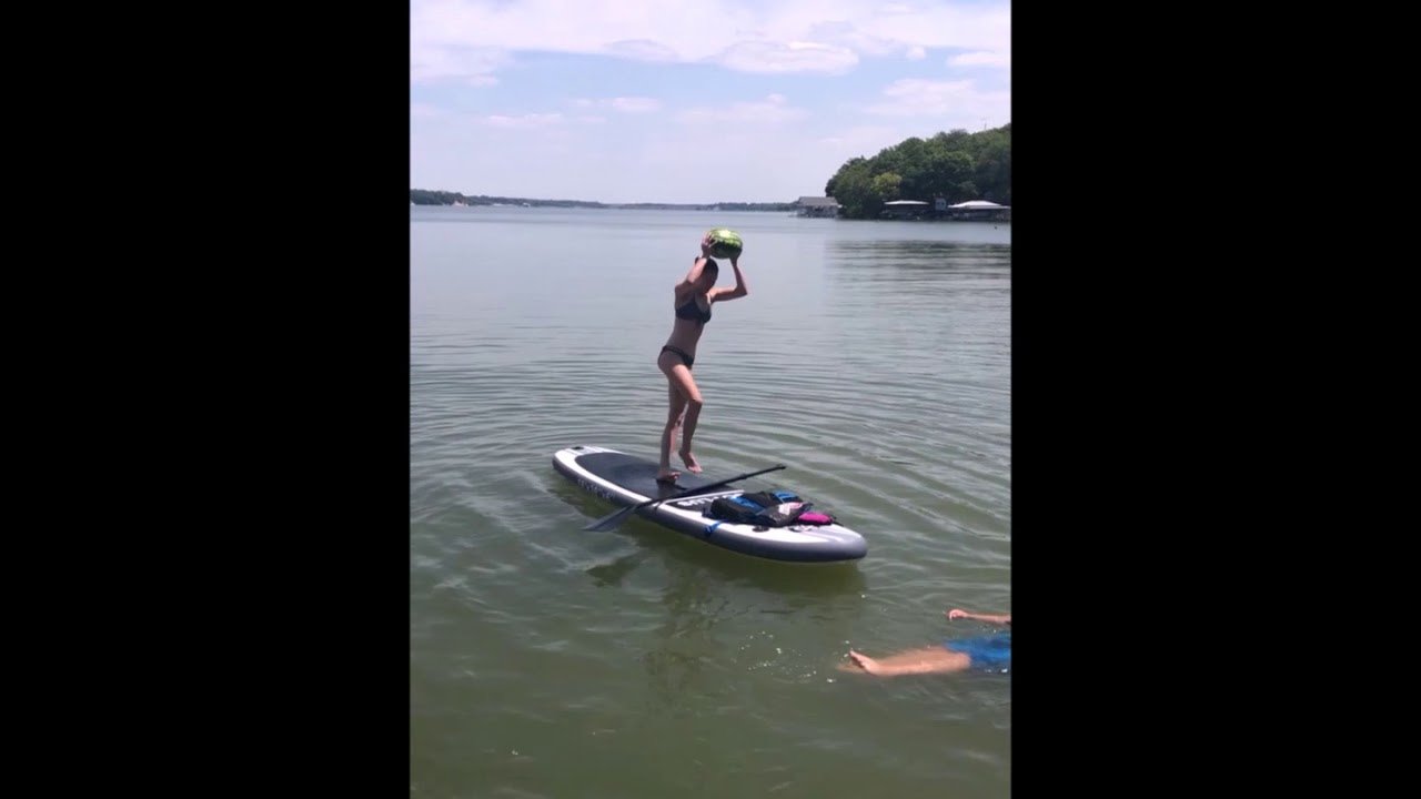 Stand Up Paddle Board Yoga Fails with a Watermelon YouTube