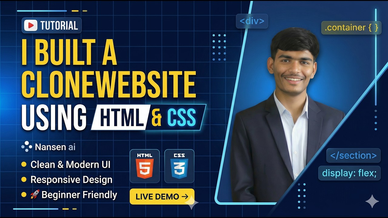Creating a Website Clone with HTML and CSS for Skill Improvement - YouTube