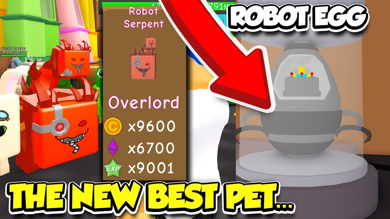 I Got The New Best Overlord Pet From Robot Egg In Rpg World Simulator Roblox Youtube - new best roblox rpg