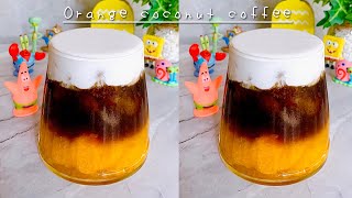 Refreshing orange coconut coffee drink