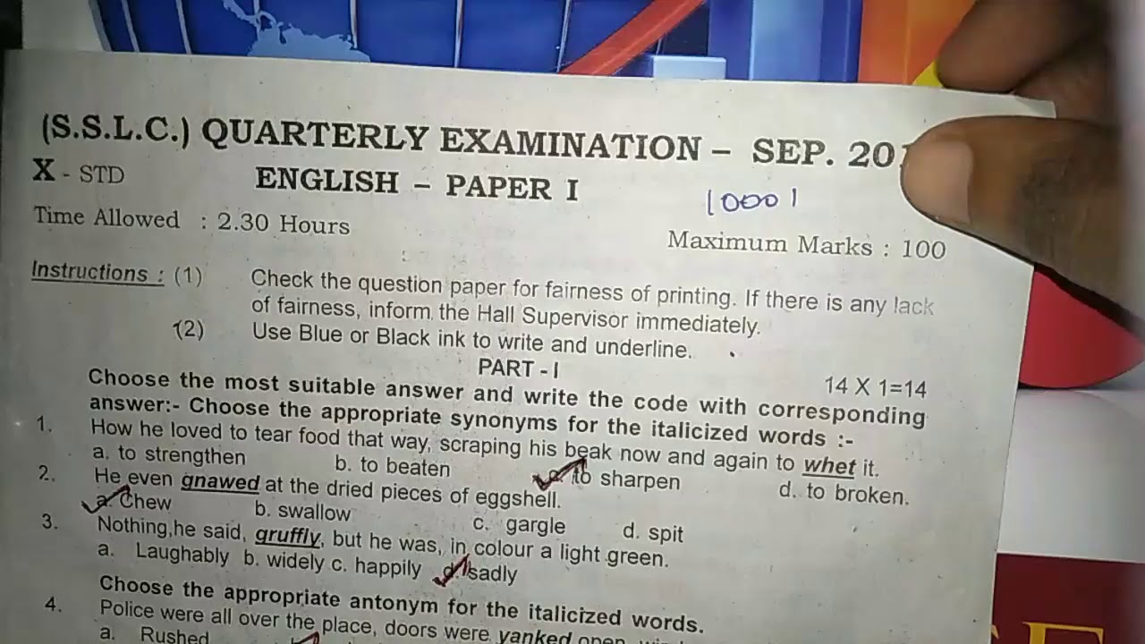 10th quarterly english 1 answerkey 2019