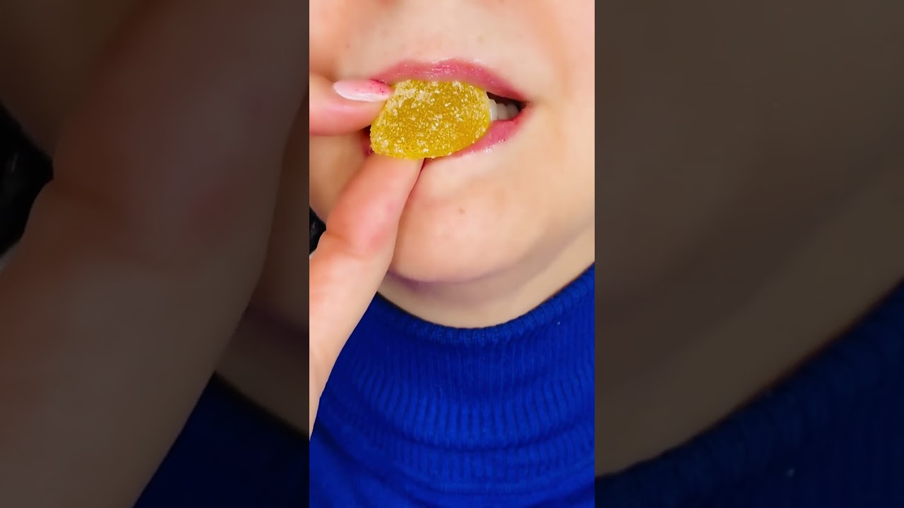 asmr LEMON MARMALADE IN SUGAR eating sounds satisfying mukbang food 