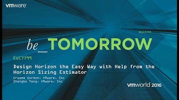 EUC7799 - Design Horizon the Easy Way with Help from the Horizon Sizing Estimator files