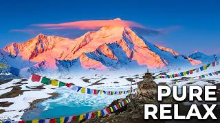 Himalayas 4K Ultra HD — Fire Sunrise, Prayer Flags & Glacial Lakes | Deep Relaxing Ambient Music screenshot 5