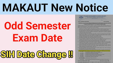 MAKAUT Academic Calendar 2025-26 Semeste Exam Date Notice || Very Important Update SIH ??