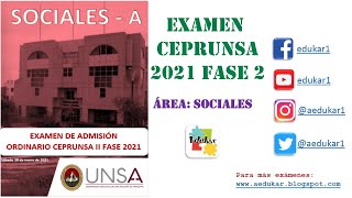 SOLUCIONARIO EXAMEN CEPRUNSA FASE II 2021 - SOCIALES