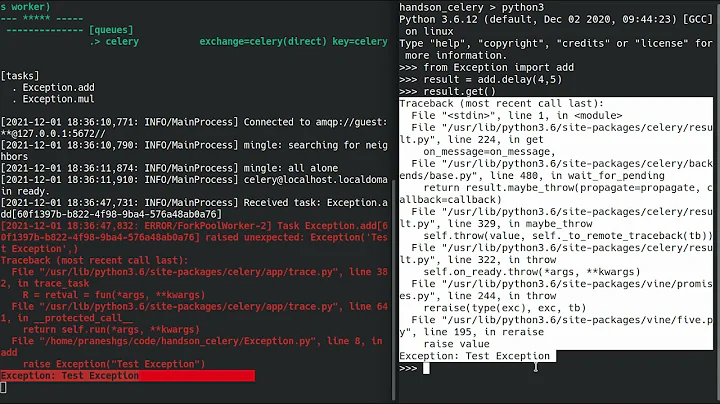 Hands-on Python Celery (Part-3): How to handle and traceback exception in Worker Node.