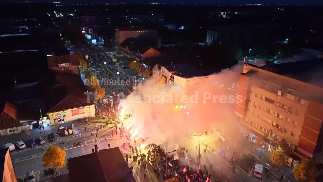 Serbia march continues through the night ahead of rally marking deadly canopy collapse anniversary