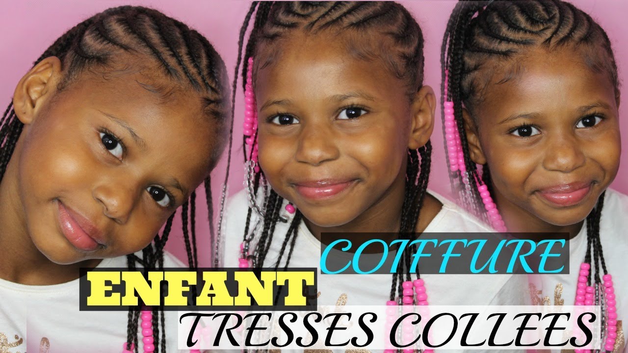 Coiffure Enfant Tresses Collées Avec Des Perles Cheveux Afro