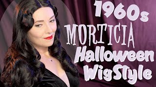 Classic Morticia Addams Hairstyle - A Synthetic Wig Styling Tutorial for Halloween