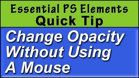 Photoshop Elements Tip: Opacity ShortCut