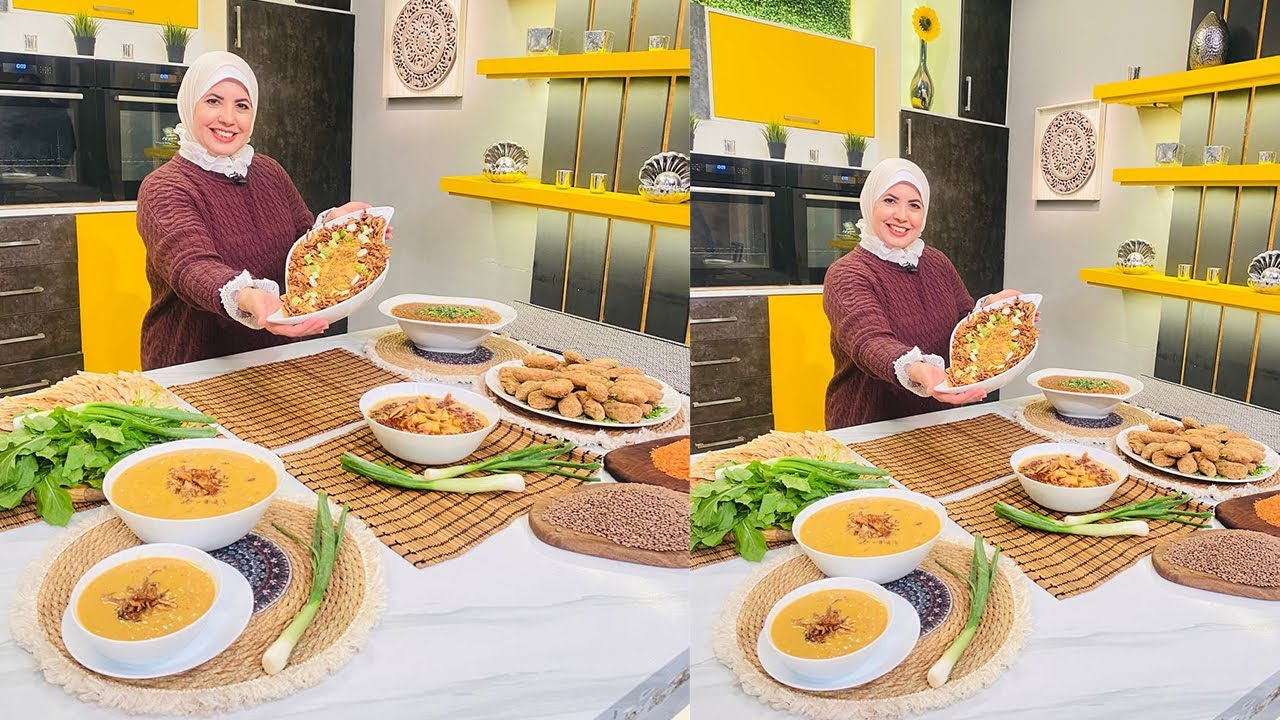 العزومة مع الشيف فاطمة أبو حاتي | عدس بجبة بالصلصة - كفتة عدس بجبة - شوربة عدس - عدس بطشة - فتة عدس