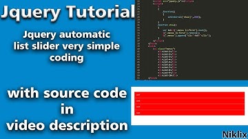 Class 9 | List Slider Jquery | Best Jquery Tutorial | Jquery List Slider | Lecture 9 Jquery | Niklix