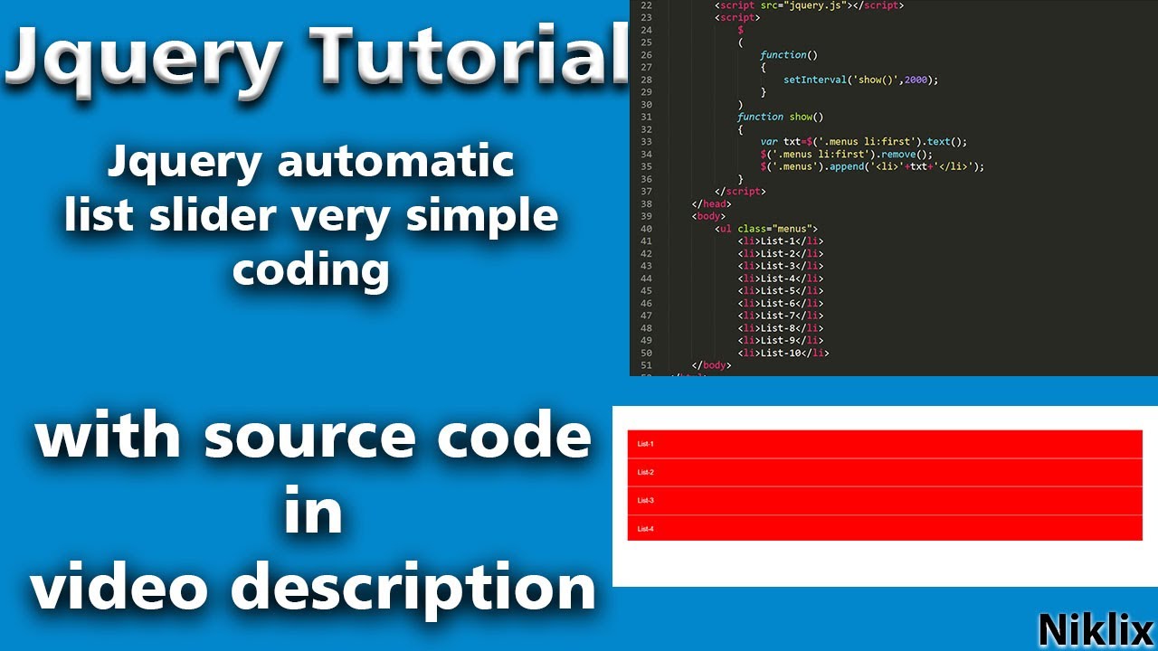 Class 9 List Slider Jquery Best Jquery Tutorial Jquery List