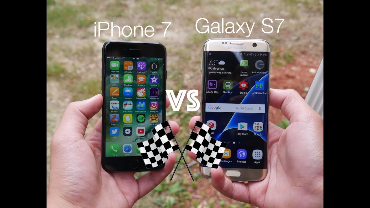 Iphone 7 Vs Galaxy S7 Edge Speed Test Youtube