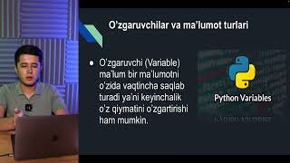 2 - Dars. Print funksiyasi, Comment va Ma'lumot turlari.