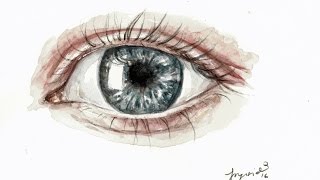 eye realistic painting watercolors