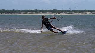 Kitesurfing Technique - Toe Side Hand Drag Slow Mo