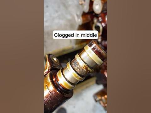Clogged Vvt solenoids on 3.7 Ford engine. #ford#engine#enginerepair#