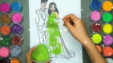 Công Chúa Tiana Và Chàng Ếch🎨 Vẽ Và Tô màu Tranh Cát Nhân Vật Hoạt Hình | Heo Xinh